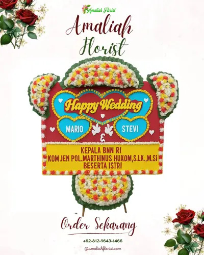 Karangan Papan Bunga Pernikahan di Candirenggo
